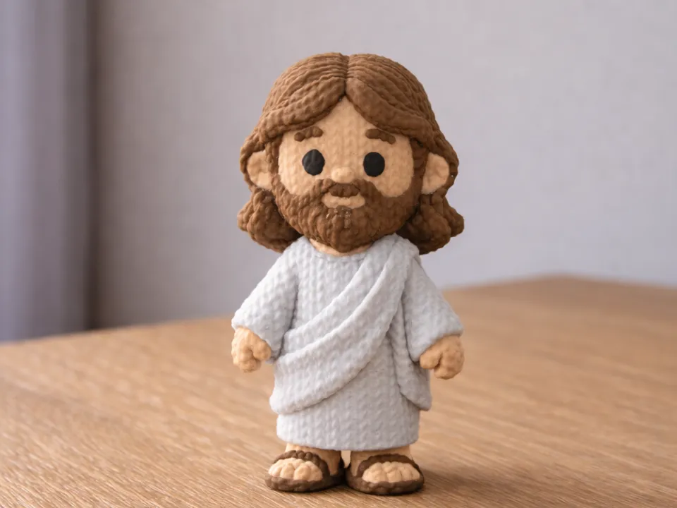 Figura de Jesus em tricot – AMS e cor única