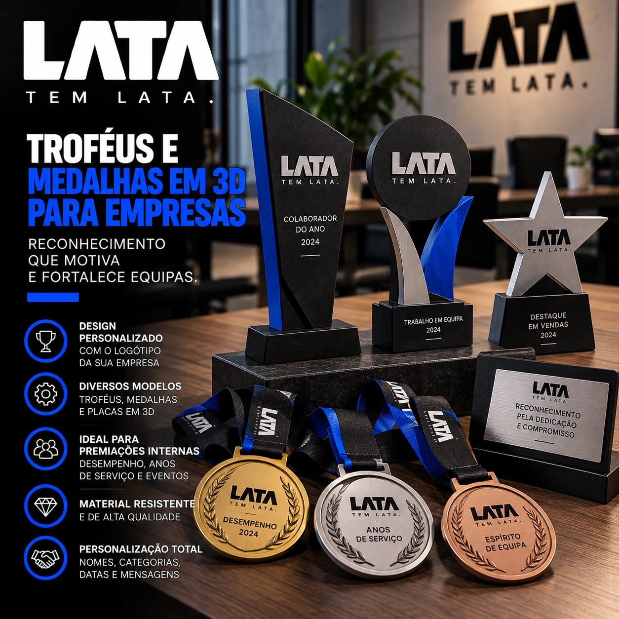 Troféu em acrílico gravado